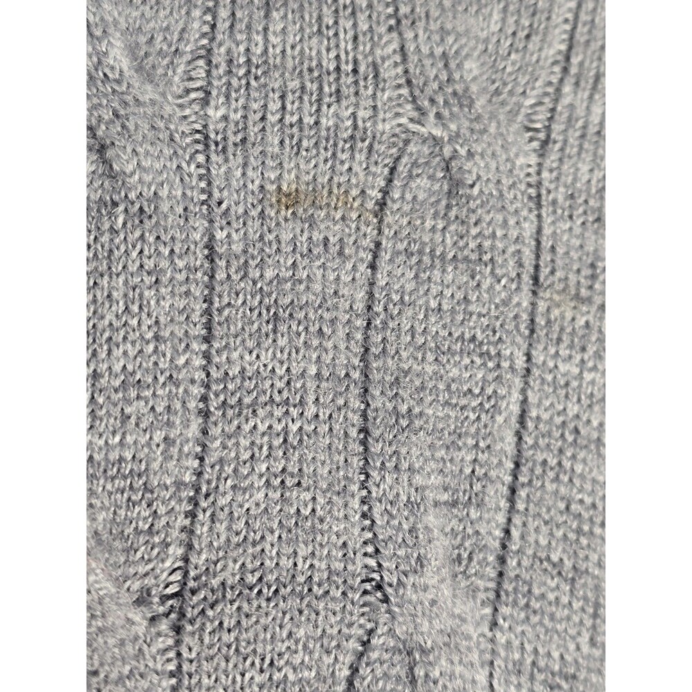 White Stag Shirt Top Womens 30W/32 Gray Cable Knit V Neck Short Sleeve Plus Soft - Picture 8 of 16